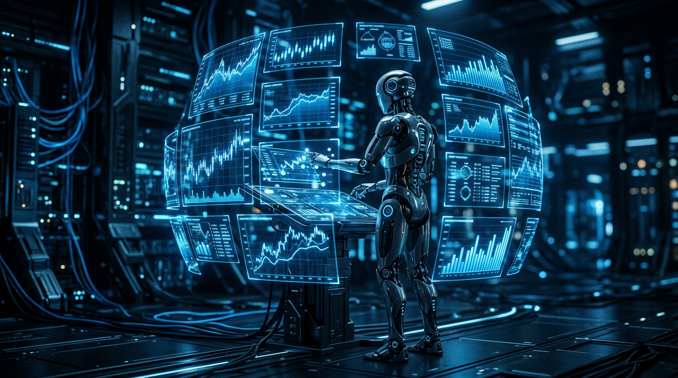 AIがデータを分析するイメージ